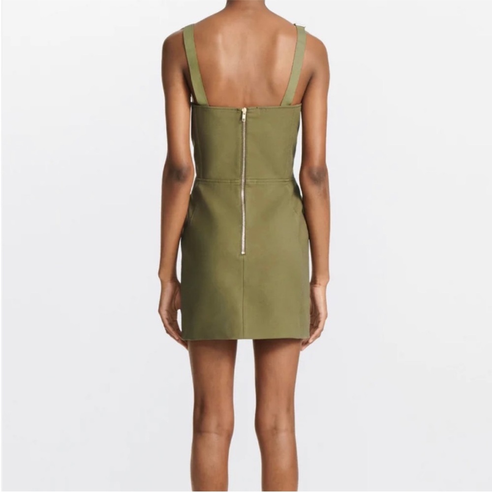 DION LEE Fan Lace Zip Mini Dress in Olive Size Aus 4 US 0 Pristine - Picture 15 of 17
